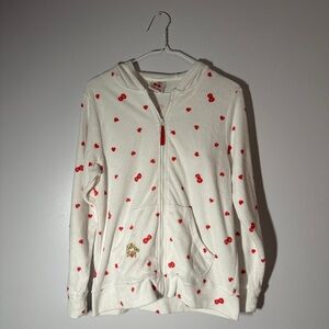 vintage sanrio hello kitty white terry cloth full zip jacket
